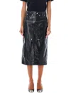 Isabel Marant Étoile Black Angele Faux-leather Midi Skirt