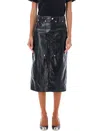 Isabel Marant Étoile Black Angele Faux-leather Midi Skirt