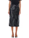 Isabel Marant Étoile Black Angele Faux-leather Midi Skirt In Black