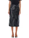 Isabel Marant Étoile Black Angele Faux-leather Midi Skirt In Black