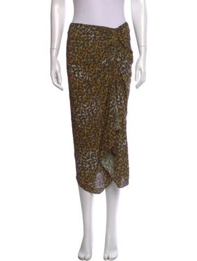 Pre-owned Isabel Marant Étoile Animal Print Midi Length Skirt In Black