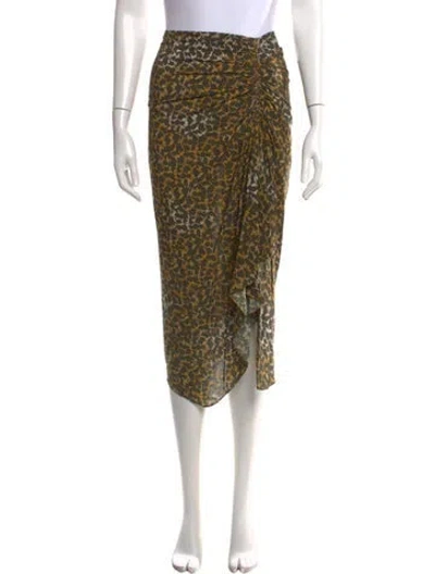 Pre-owned Isabel Marant Étoile Animal Print Midi Length Skirt In Green