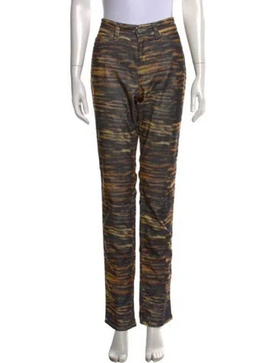 Pre-owned Isabel Marant Étoile Animal Print Straight Leg Pants In Neutrals