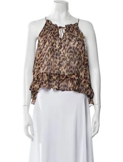 Pre-owned Isabel Marant Étoile Animal Print Tie Neck Blouse In Multi