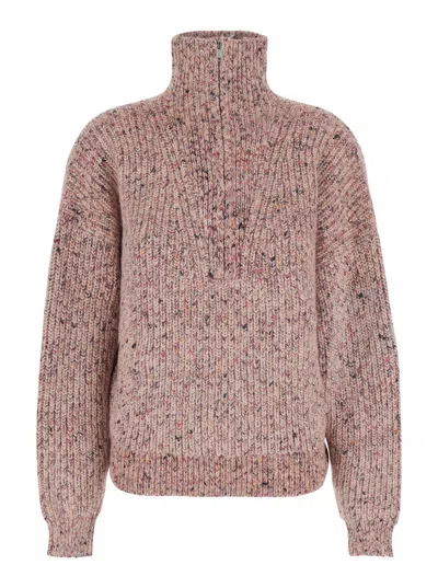 Isabel Marant Étoile Isabel Marant Etoile Anita V-neck Wool Sweater With Long Sleeves In Pink