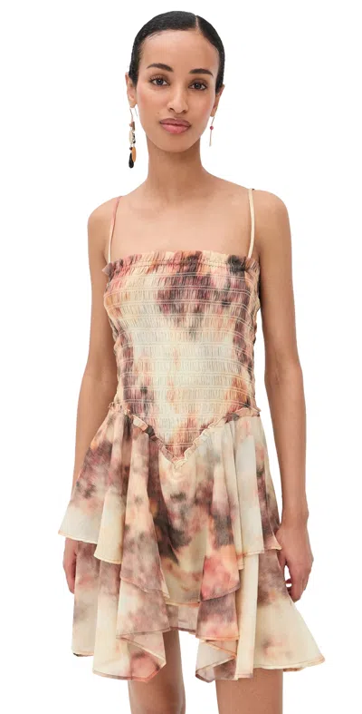 Isabel Marant Étoile Anka Dress Beige In Multi
