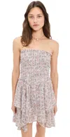 Isabel Marant Étoile Anka Shirred Tiered Convertible Cotton Voile Minidress In Multi
