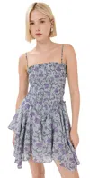 Isabel Marant Étoile Off-white & Purple Anka Minidress In Ecru/lilac