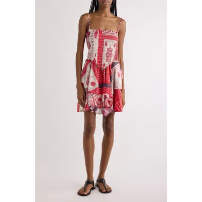 Isabel Marant Étoile Anka Paisley Print Smocked Cotton Sundress In Multi
