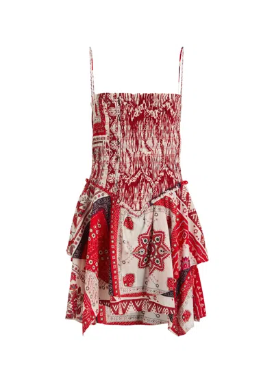 Isabel Marant Étoile Anka Paisley Print Smocked Cotton Sundress In Multi