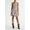 Isabel Marant Étoile Anka Shirred Tiered Convertible Cotton Voile Minidress In Gray