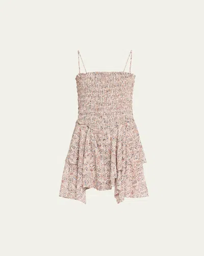 Isabel Marant Étoile Anka Smocked Printed Cotton Voile Dress