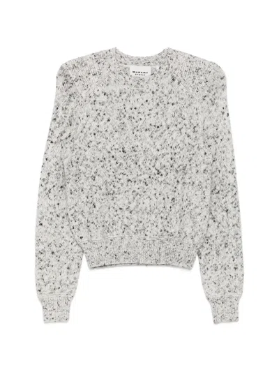 Isabel Marant Étoile Isabel Marant Etoile Abstract Print Cotton Crewneck Jumper With Dropped Shoulders In Gray