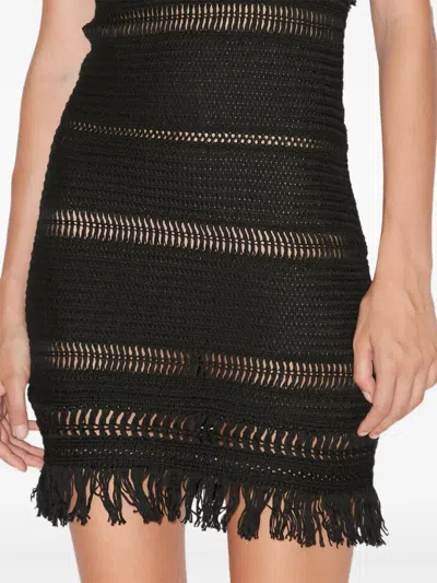 Isabel Marant Étoile Isabel Marant Etoile Aralia Black Dress With Crochet Knot And Neck In Multi