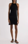 Isabel Marant Étoile Aralia Fringe Trim Cotton Sundress In Black
