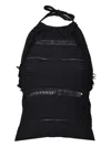 Isabel Marant Étoile Araliane Fringed Macrame Top In Black