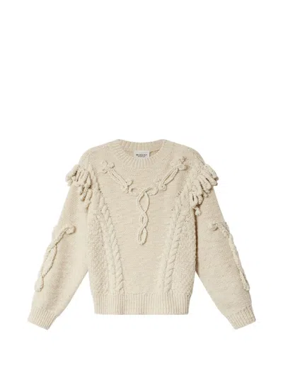 Isabel Marant Étoile Aran-knit Fringed Sweater In Neutral