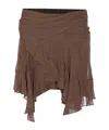 Isabel Marant Étoile Vibrant Green Skirt With Minimalistic Silhouette In Brown