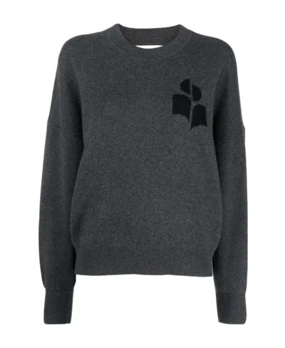 Isabel Marant Étoile Atlee Intarsia-knit Logo Jumper In Black