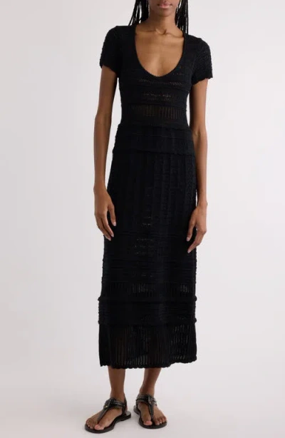 Isabel Marant Étoile Aurore Open Stitch Sweater Dress In Black
