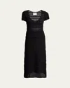 Isabel Marant Étoile Aurore Short-sleeve Crochet Maxi Dress In Black