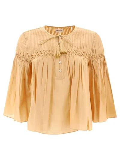 Isabel Marant Étoile Marant Étoile Woman Top Mustard Size 4 Cotton, Viscose In Beige