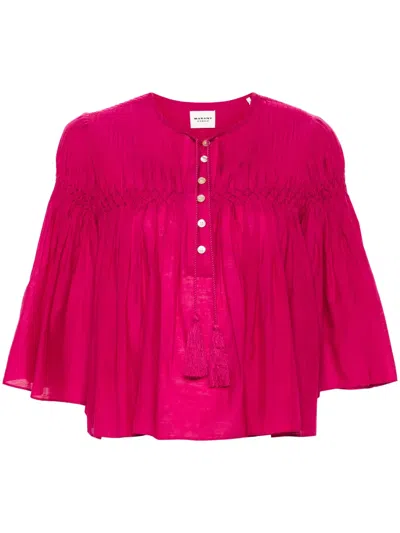 Isabel Marant Étoile Axeliana Pleated Blouse In Pink