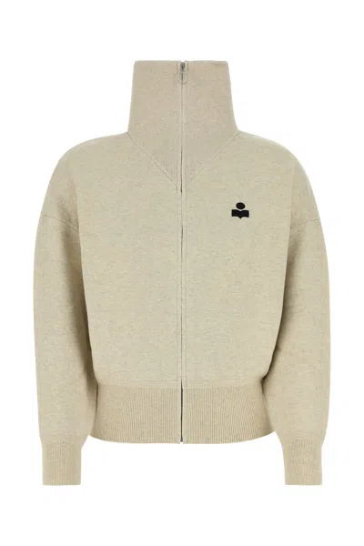 Isabel Marant Étoile Isabel Marant Etoile Woman Light Grey Cotton Blend Oxane Cardigan In Beige