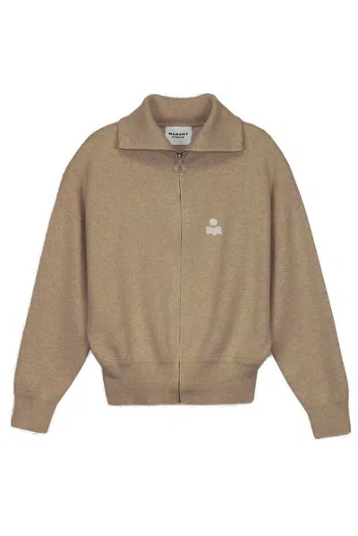 Isabel Marant Étoile Axelle Zip-up Cardigan In Brown