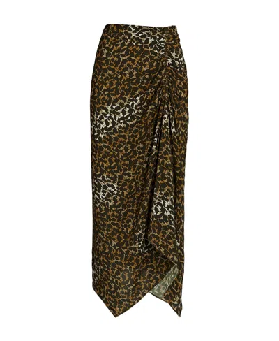 Isabel Marant Étoile Azaria Draped Midi Skirt In Brown