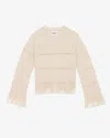 Isabel Marant Étoile Azilis Crewneck Fringe Sweater In Ecru