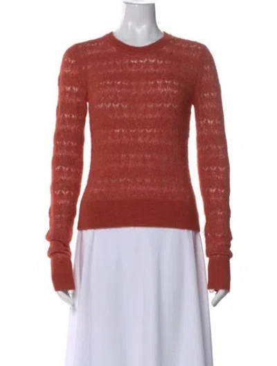 Pre-owned Isabel Marant Étoile Baby Alpaca Patterned Top In Red