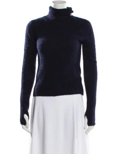 Pre-owned Isabel Marant Étoile Baby Alpaca Turtleneck Sweater In Blue