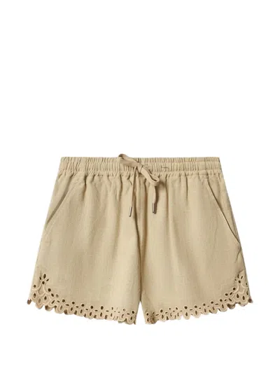 Isabel Marant Étoile Balyme Drawstring Eyelet Shorts In Neutral