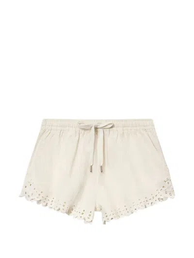 Isabel Marant Étoile Balyme Eyelet Shorts In Neutral