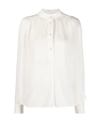 Isabel Marant Étoile Band-collar Long-sleeve Blouse In White