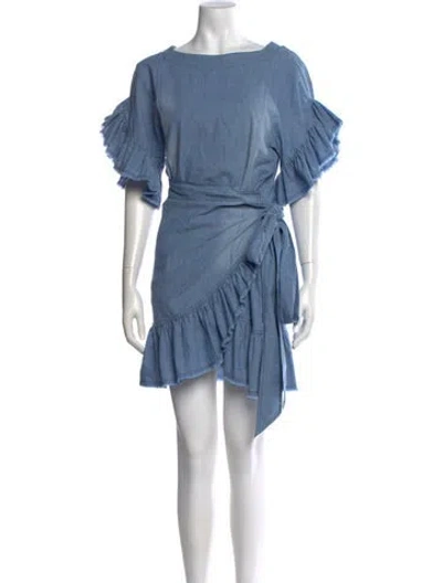 Pre-owned Isabel Marant Étoile Bateau Neckline Mini Dress In Blue
