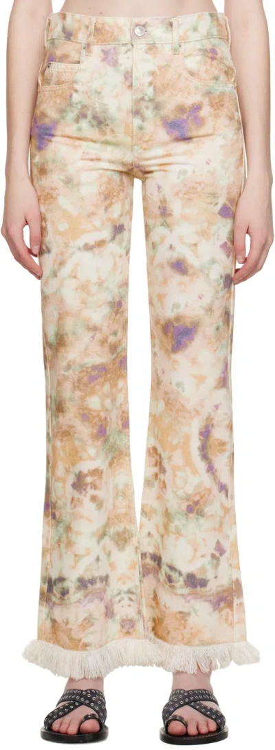 Isabel Marant Étoile Beige Belvira Jeans In Algr Almondgreen