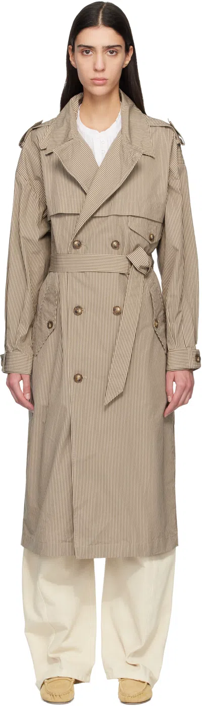 Isabel Marant Étoile Beige Chilma Trench Coat In Brown