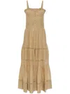 Isabel Marant Étoile Isabel Marant Etoile Divine Khaki Embroidered Straps Dress In Beige