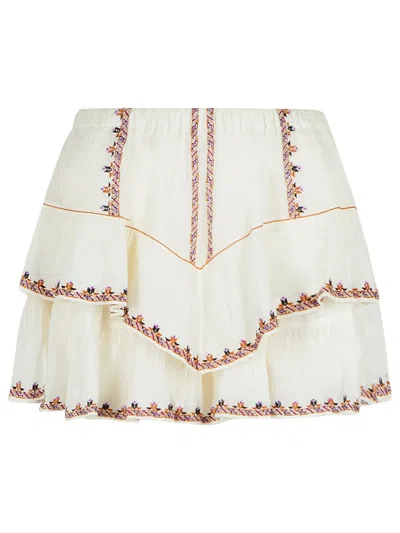 Isabel Marant Étoile Jocadia Embroidered Cotton Shorts In Beige