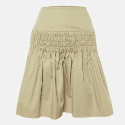 Isabel Marant Étoile Beige Cotton Smocked Skirt In Yellow