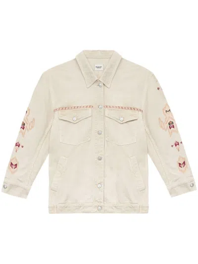 Isabel Marant Étoile Beige Denim Jacket With Sleeve Details