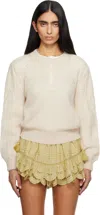 Isabel Marant Étoile Beige Jenia Openwork Mohair Knit Sweater In Neutral