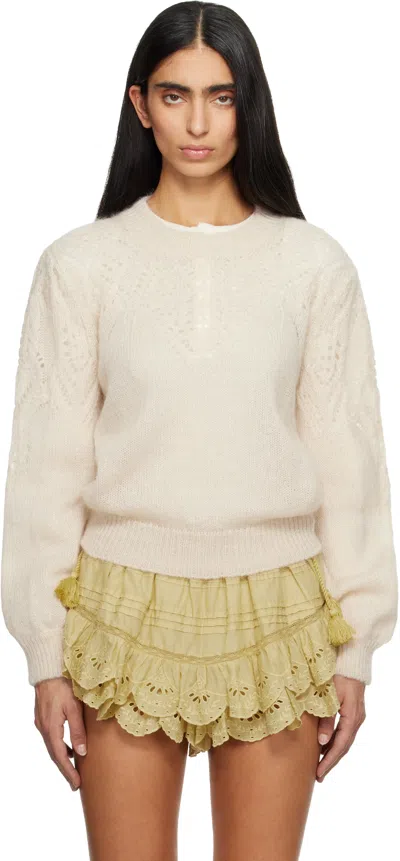 Isabel Marant Étoile Beige Jenia Openwork Mohair Knit Sweater In Neutral