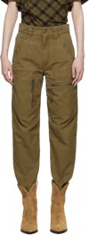 Isabel Marant Étoile Beige Kelyane Coated Workwear Trousers In Light Bronze