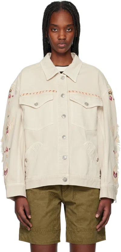 ISABEL MARANT ÉTOILE BEIGE MANONA DENIM JACKET