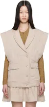 Isabel Marant Étoile Quilted Shawl Collar Jacket With Front Pockets In 90be Beige