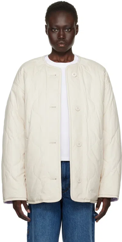 Isabel Marant Étoile Beige Nesmae Reversible Coat In Beli Beige/lilac