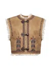Isabel Marant Étoile Isabel Marant Etoile Clemencia Suede Short Vest With Shearling Lining In Brown
